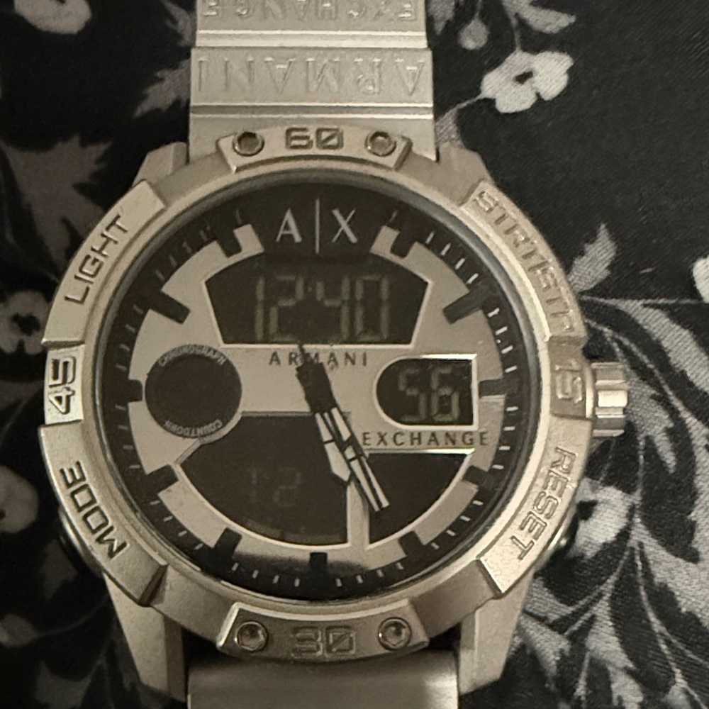 Armani Exchange Silver and Black Smartwatch